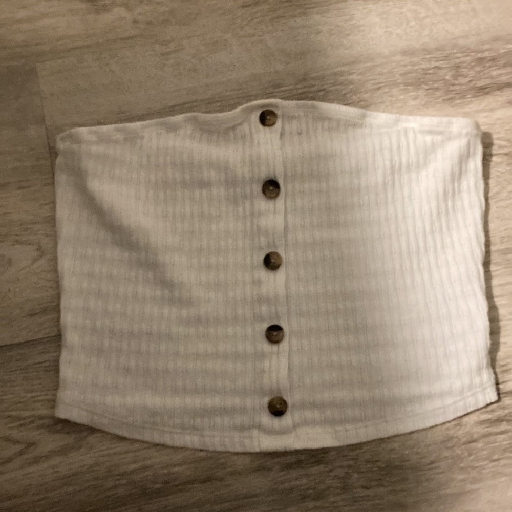 Strapless white crop top American eagle size sm